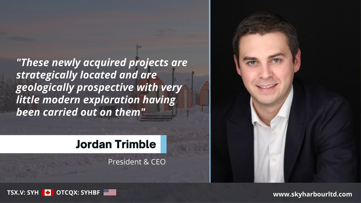 Skyharbour_SYH's tweet photo. Hear what President and CEO, @JordanPTrimble has to say about the strategic property staking of eight additional projects added to the portfolio⚒️ 

#Uranium #Exploration $SYH $SYHBF  

Read: https://t.co/wDmYQ1fJVe https://t.co/bMbo0BpDKL
