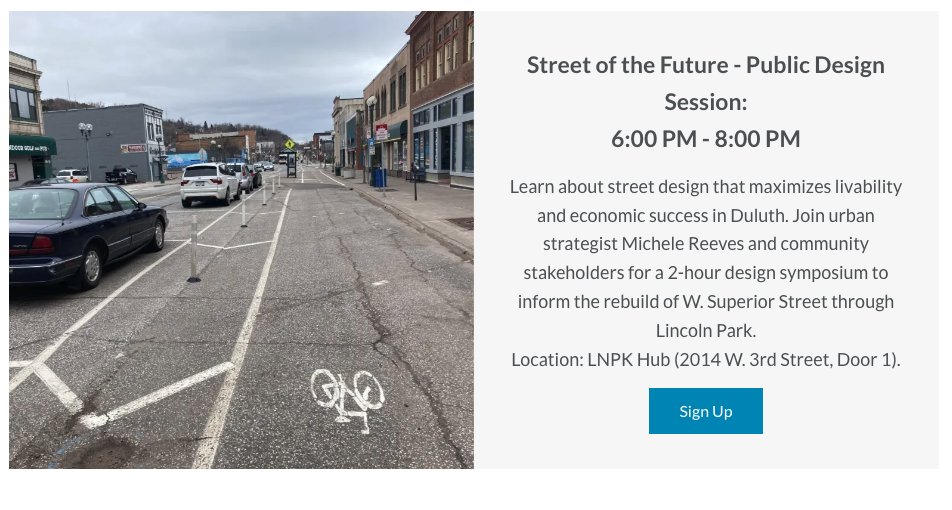 The PLUM Catalyst is joining Ecolibrium3 Duluth for #EarthWeek. Join us on the expert panel for "Streets of the Future" Thursday, April 20 as we discuss street design that maximizes livability and economic success for Duluth.Learn more and get your tickets ecolibrium3.org/earthweek/