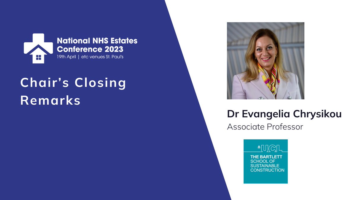 What an amazing day! Our chair @e_chrysikou shares her final thoughts and insights! 

#NHSEstates23 #EstateManagement #Estates #HealthcareEstates