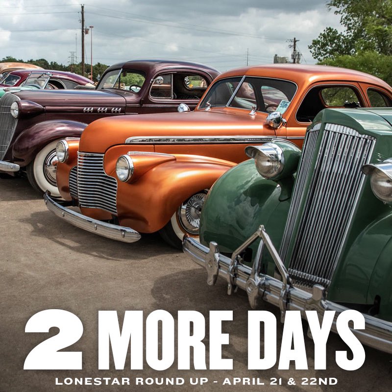ONLY 2 MORE DAYS till the 20th Lonestar Round Up - Friday &amp; Saturday April 21 &amp; 22 at the Travis County Expo Center

Hot rods &amp; customs are already rolling into Austin - its gonna be a good one and thank you for two decades of support for the show! Who else is on the way?