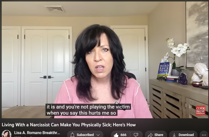 Living With a Narcissist Can Make You Physically Sick; Here's How
https://www.youtube.com/watch?v=VRfZVykQ_JI
