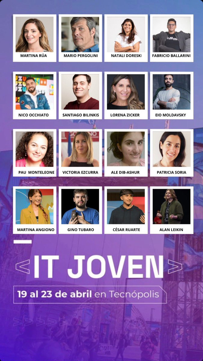 VictoriaEzcurra's tweet photo. Vamos a estar en la Feria IT Joven con @OpenFutureArg en @TecnopolisArg Contándoles a jóvenes de todo el país acerca de los primeros pasos para montar una #startup y los desafíos tecnológicos que se enfrentará la #educación del s. XXI

https://t.co/7hyPI1QocD https://t.co/rUocP0ga0L
