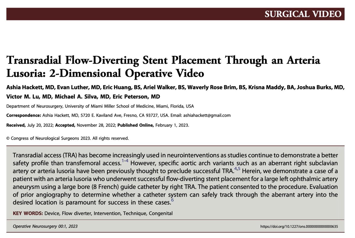 evanluthermd's tweet photo. Utilizing creative endovascular techniques for complex problems is what makes our job so rewarding!
Thanks @KrisnaSMaddy and @AshiaHackett for spearheading these projects! @UMneurosurgery
#endovascular #cerebrovascular #aneurysm #transradialaccess #arterialusoria #ophthalmic https://t.co/B96ZcwANQB