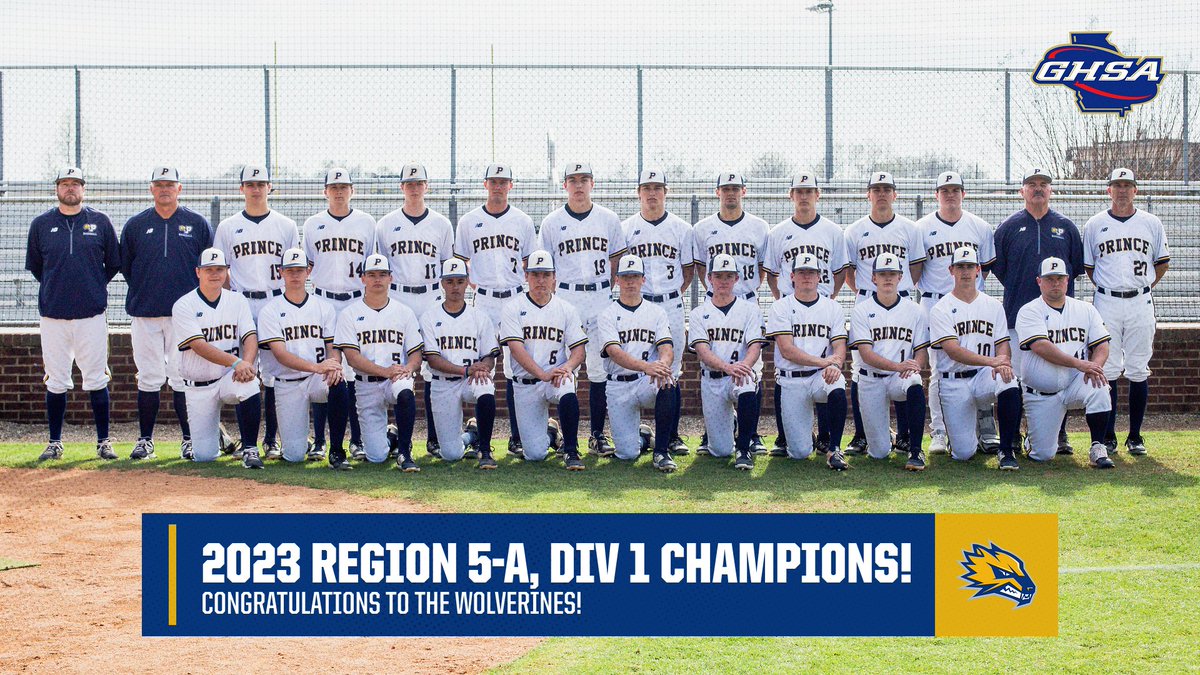 After going undefeated in region play, the Wolverines are the GHSA Varsity Baseball 2023 Region 5-A, Division 1 Champions!   It's a Great Day to Be a Wolverine!  #pacsathletics
