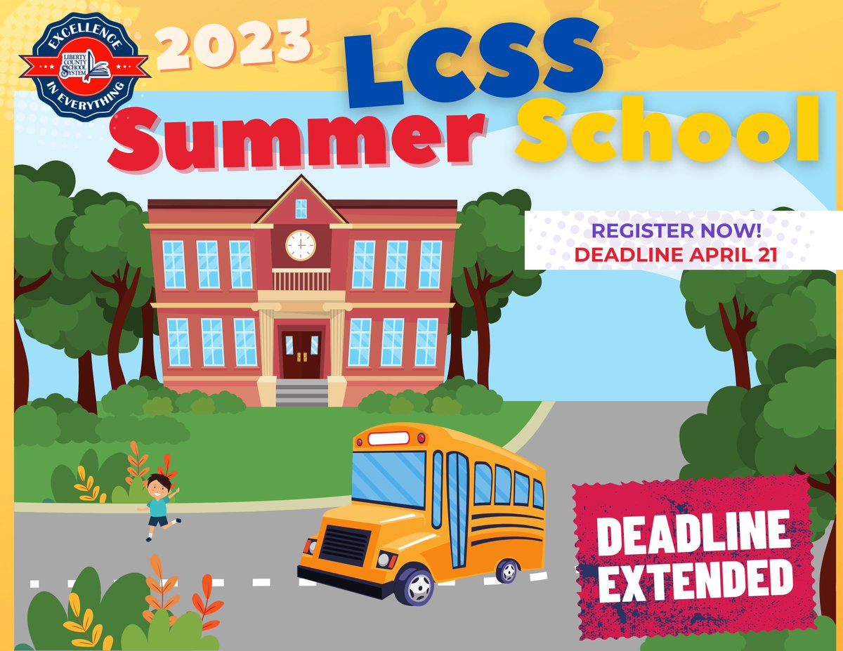 LibertyCoSchool's tweet image. Summer Program Registration has been extended until Friday, April 21! Summer programs are designed to engage students in various opportunities to accelerate and remediate as we move forward for the new academic year. Check your SwiftReach account for more information.