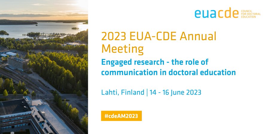 The 2023 @EUACDE Annual Meeting will focus on integrating communication in doctoral education and discussing its role in career paths. It will feature sessions on improving public communication of competencies.

Register: rb.gy/5bk37

#OpenScience @Eurodoc @YERUN_EU