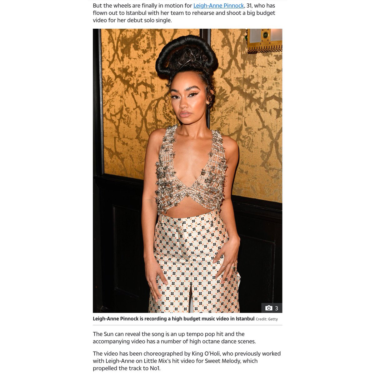 JADEtearoom's tweet photo. It’s being reported that Leigh-Anne is in Istanbul to rehearse and shoot a “big budget video” for her debut solo single. 

The song will allegedly be an “up tempo pop hit” and the video will have “a number of high octane dance scenes”. https://t.co/w2F71RRkkl