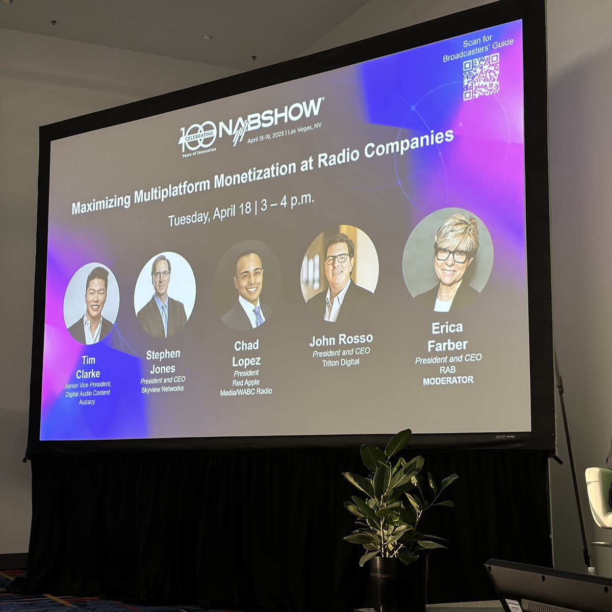 77WABCradio's tweet photo. Our very own President, Chad Lopez, spoke at the @NABShow about the future of radio and maximizing multiplatform monetization.

#77WABC #RadioWorks @nabtweets @your_RAB https://t.co/YK0QEzsm4H