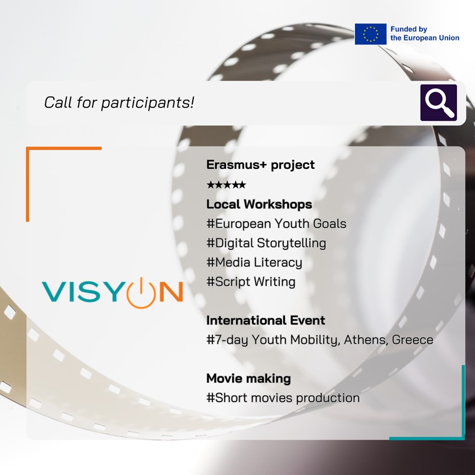 FoundationECE's tweet photo. 📷  Call for participants for project VISYON.
Register: https://t.co/yYElwd1IrR
Learn more: https://t.co/9Hx662w1Rz

#ErasmusPlus #Visyon #youth https://t.co/xG6MruYsHo