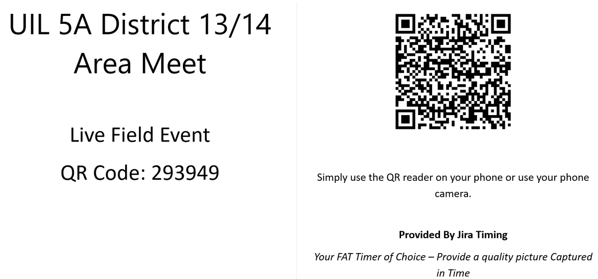 SHBearcatTF's tweet photo. Area Meet information:

Congrats to Jaliyah Guess for qualifying in the Shot Put at the Area meet (Princeton HS) Thursday 4/20/2023. She will throw at 11:30 you can follow along live using 5A District 13/14_Live Field QR code attached below.

Ticket Info: https://t.co/lcDGIbHbp4 https://t.co/mgLDWGe2TY