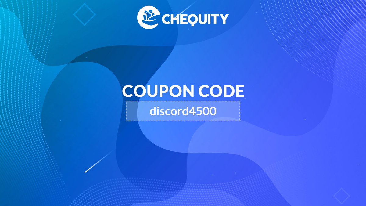 chequityapp's tweet photo. We recently reached 4,500 members on our Discord server. So here is a small gift from us — coupon code!

🎁85 points
🔁 100 uses

Join our Discord if you haven't already:
https://t.co/BPrzp8GF9n

Redeem coupon at: https://t.co/XJT6MWKAVk https://t.co/PCQhfXyjiS