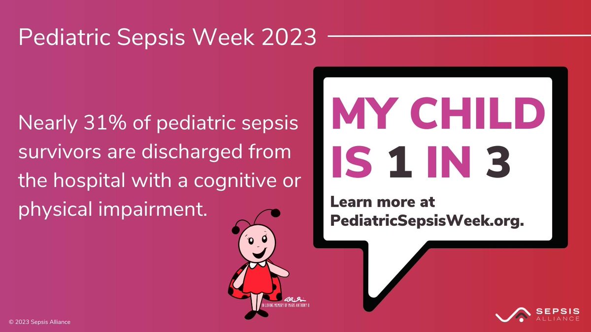 Did you know April 16-22, 2023 is #PediatricSepsisWeek?? Here's to decreasing this number through continued research, education and awareness - check out pediatricsepsisweek.org for more info! #pedsICU #sepsissurviorship #sepsis