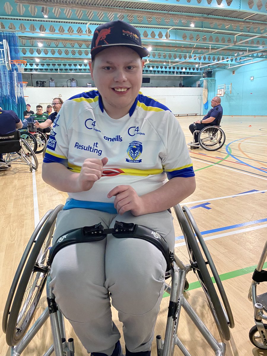 wiganchimp's tweet photo. Sam starting wheelchair rugby 😍😍😍 https://t.co/NCict4kL7f