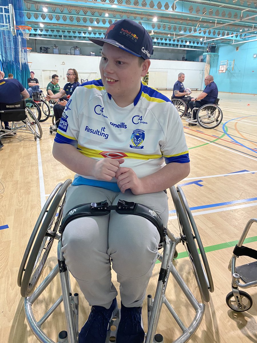 wiganchimp's tweet photo. Sam starting wheelchair rugby 😍😍😍 https://t.co/NCict4kL7f