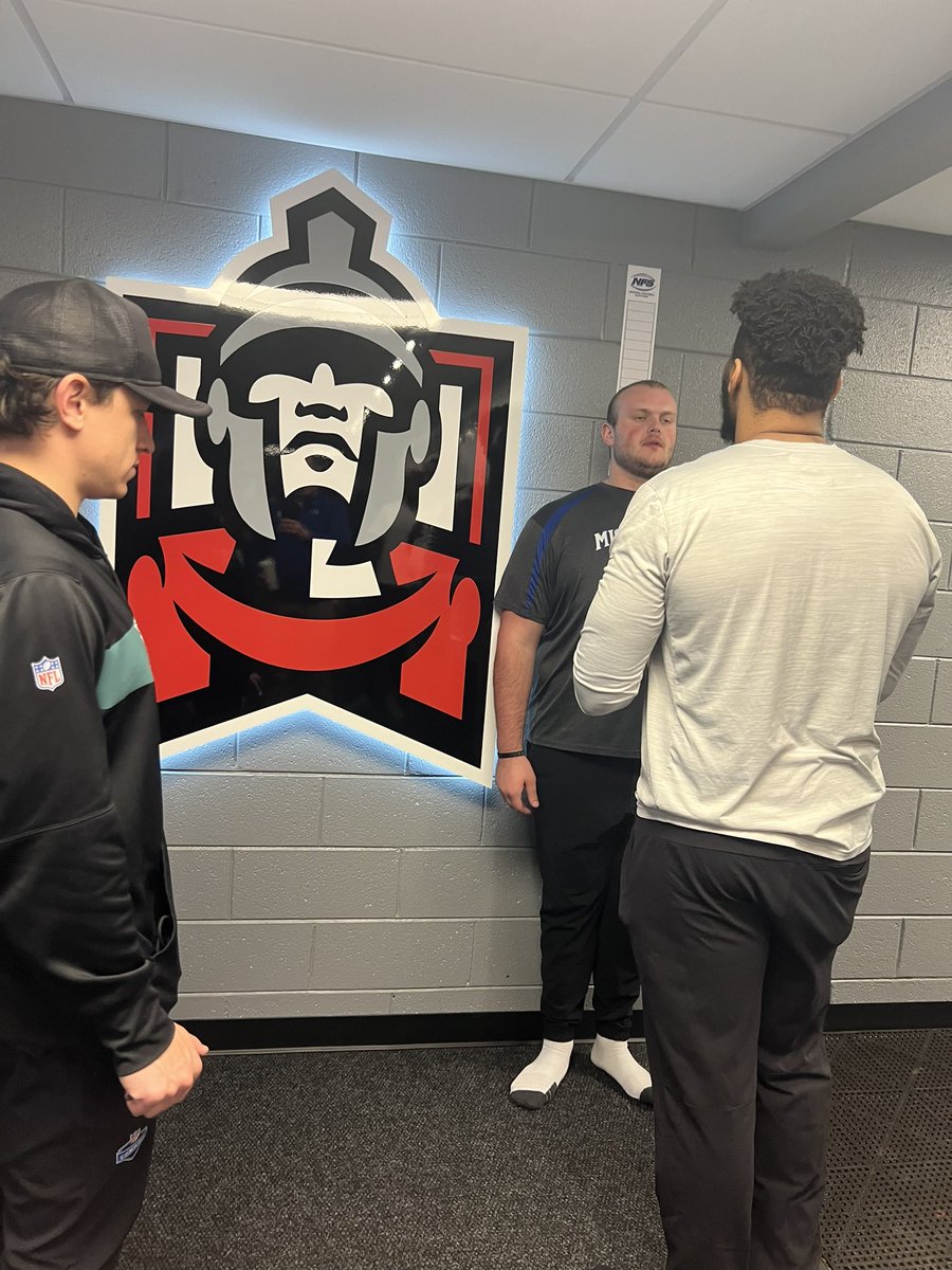 Coach_McCrann's tweet image. Thank you @ESU_Football for having @MUCougarsFB out to have rising senior OL @Mickanderson66 measured and evaluated by the @Eagles and @Commanders 👀👀👀

Excited to see all he accomplishes this fall! 

#MisBuilt2L4ST #BigCats