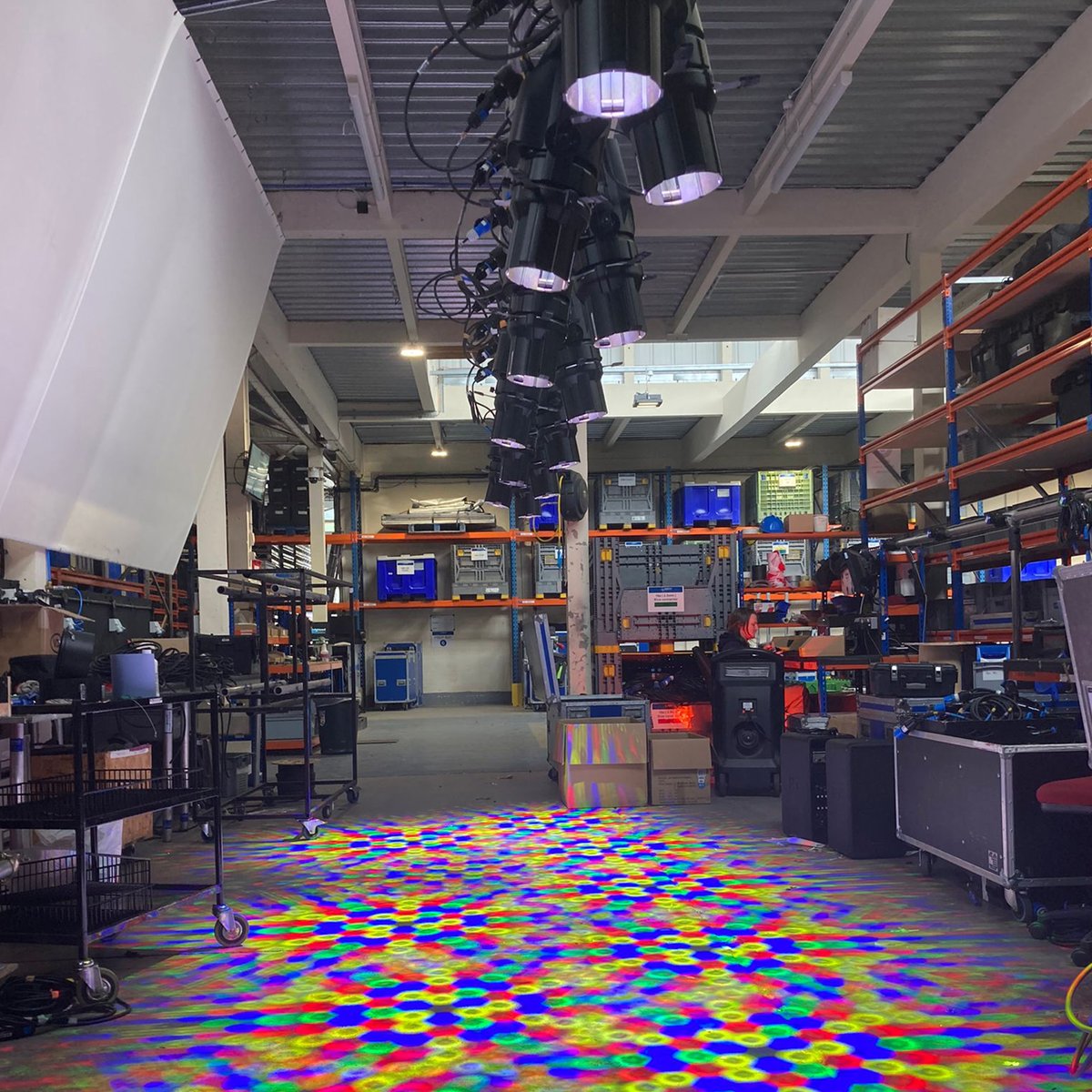 EnlightenedLx's tweet photo. Warehouse Wednesday!
Our technicians couldn’t resist performing their best calendar poses while putting our new ETC ColorSource V’s through their first run-up!
#enlx #warehousewednesday #teamenlx #prolx #ElectronicTheatreControls #etcuk #theatretech #eventtech #eventprofs https://t.co/5F71E2rwv5