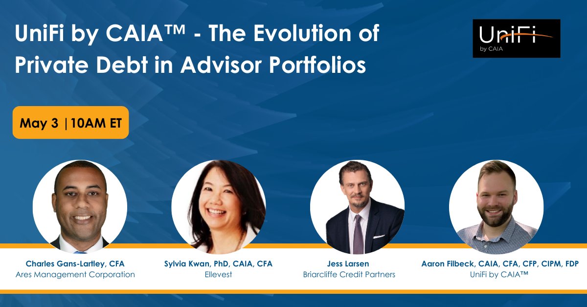 Today's hot topic: #privatedebt. Join our panel discussion on May 3 to learn about one of the fastest-growing private market strategies. Discover the latest themes and approaches for income and diversification. Sign up now: bit.ly/408djAu 

#AlternativeInvestments