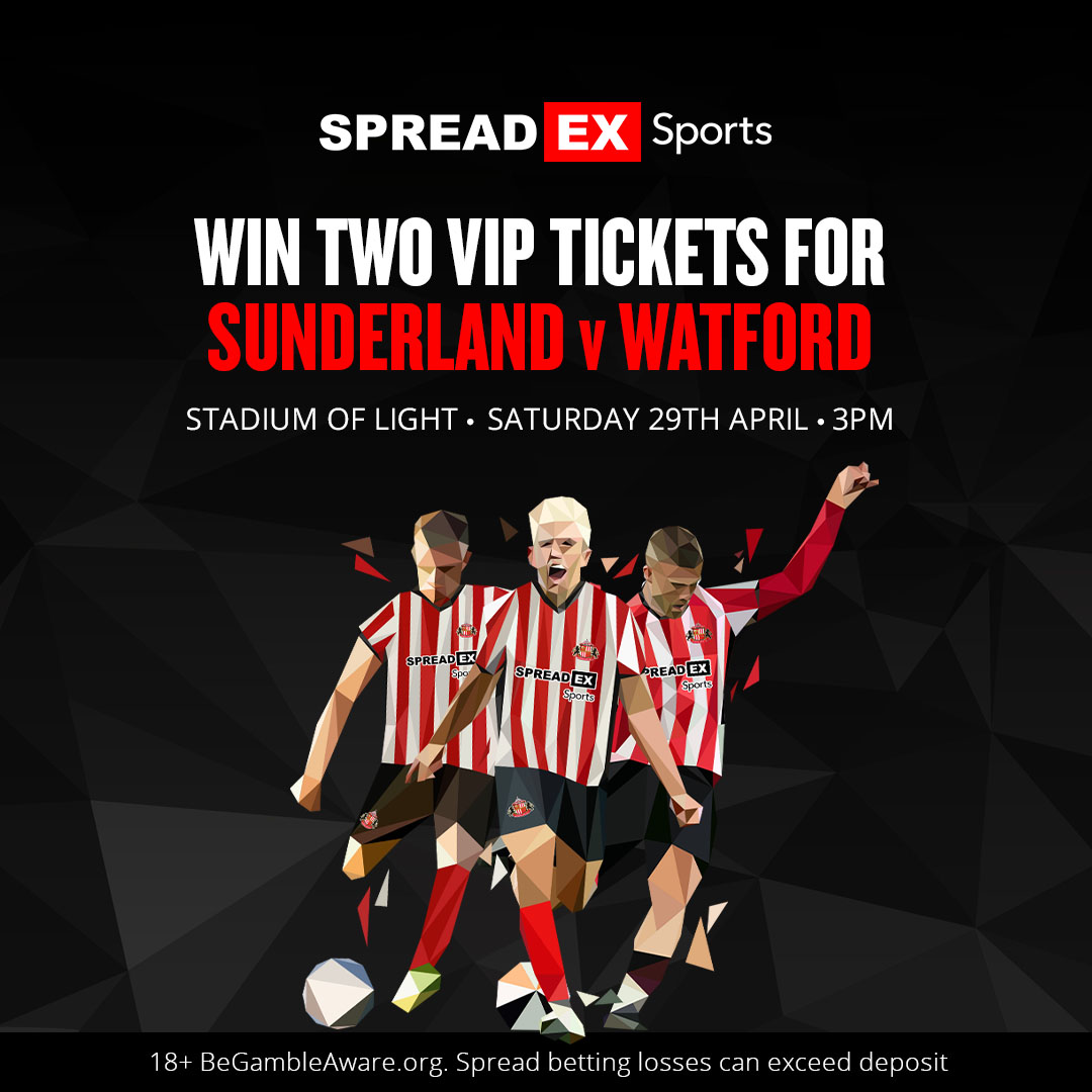 SpreadexSport's tweet photo. 🚨Competition Time🚨 

How do you fancy the chance to win 2⃣ VIP tickets to @SunderlandAFC 🆚 Watford?! 🍾🎟️     

For the chance to win a three course meal, padded seat and much more!   

1⃣ Follow us + Retweet this tweet♻️ 
2⃣ Enter your details in the entry form below⤵️ https://t.co/oWChYiNExF

TS&C's apply🔞