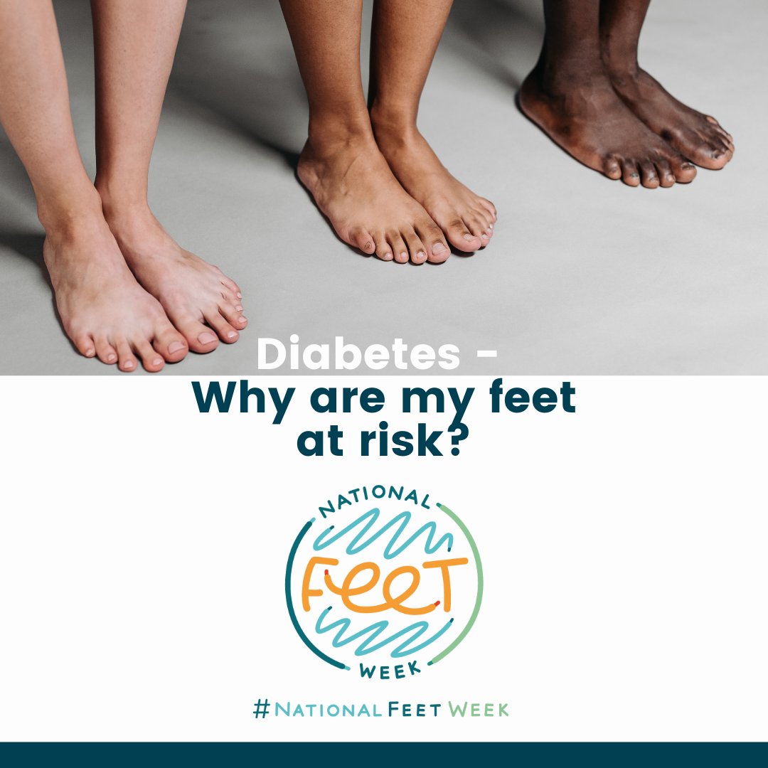We know that diabetes has an effect on blood glucose but many of us are unaware of the problems that it can cause for our feet.

Head over to the National Feet Week website nationalfeetweek.org/diabetes-why-a…

#NFW #Nationalfeetweek #nationalfeetweek2023
#diabetes #footcare #diabetesfootcare