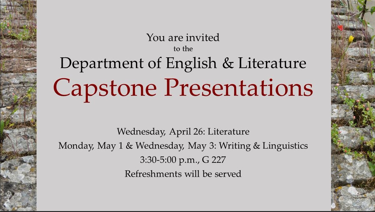 UNW_English's tweet photo. The Capstones are coming!  The Capstones are coming! https://t.co/XaXbS5KLH8