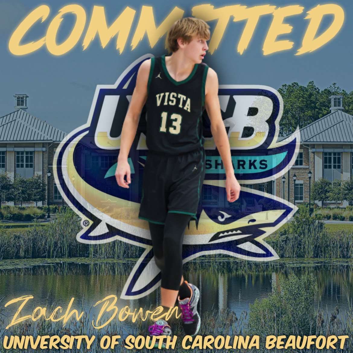 Excited to announce that I have committed to be a part of the first University of South Carolina Beaufort Division 2 men’s basketball team. Let’s get to work! #COMMITTED #GoSharks @Coach_RonFudala @USCBMBB @Elevationbball