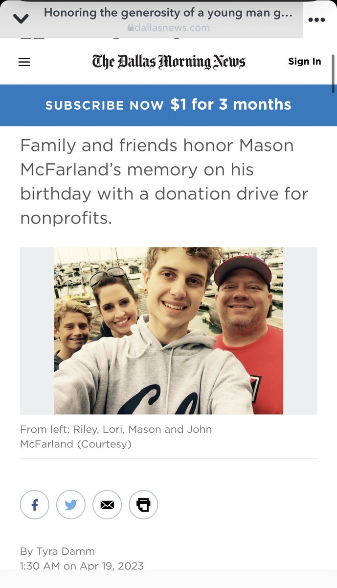 RyanPauI's tweet photo. Here's an article in the Dallas Morning News mentioning my non profit and our next large fundraising event in honor of Mason McFarland and Autism Awareness. https://t.co/rsXLSk3gO6