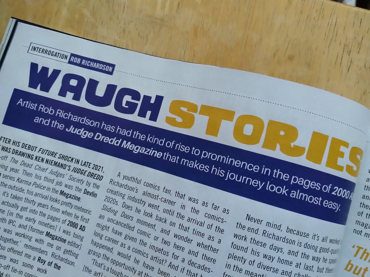 FatRobotDraws's tweet photo. The Judge Dredd Megazine #455 is out now, and features a humbling four page article about me!
Very grateful to the people at @2000AD comic for taking a chance and letting me draw some stories for them. #ComicArt #ComicBooks #2000AD #DevlinWaugh #JudgeDredd #ComicArtist #Scrotnig https://t.co/slpRDynUGb