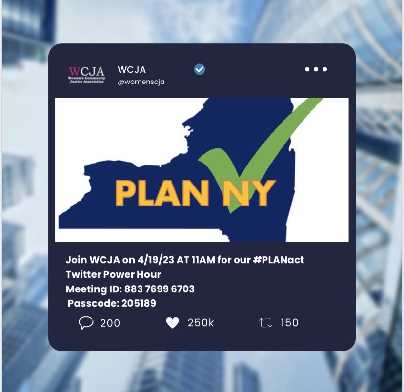 Happening now. Join us. #PLANAct 
Thanks to everyone who has already made calls or tweets. ✊🏽 Together is how we win! #reentry begins with us making things happen across the board. From policy to the streets…we help you at every step along the way. #NewYork #buildcommunity