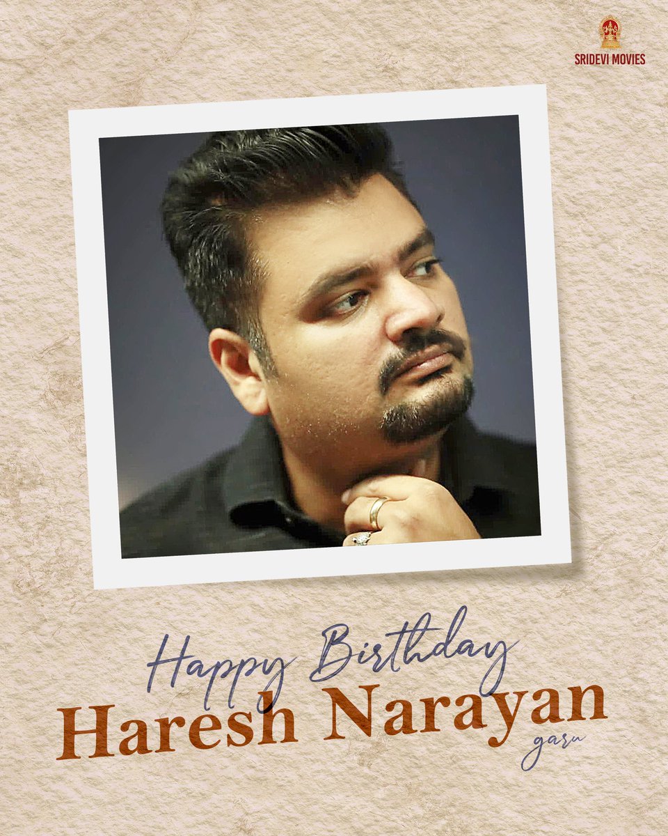 SrideviMovieOff's tweet photo. Wishing our passionate &amp; visionary director @hareeshnarayan garu a Happy Birthday 💐

Wish you success, happiness and the best in everything 😇 https://t.co/DRPHJnnEPd