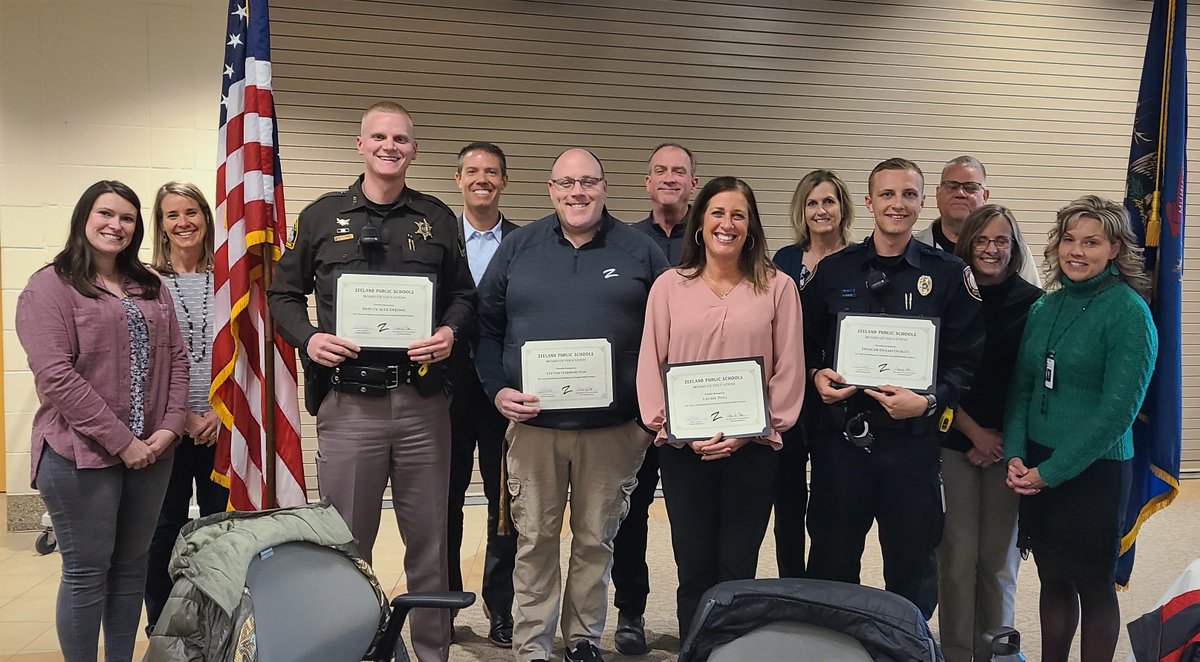 This week the ZPS Board of Education honored our Safety and Security team and our Student Resource Officers. This dynamic and collaborative group is student-centered and invests hours of time continually assessing how to keep our students safe and thriving. #ZPSLearningforLife