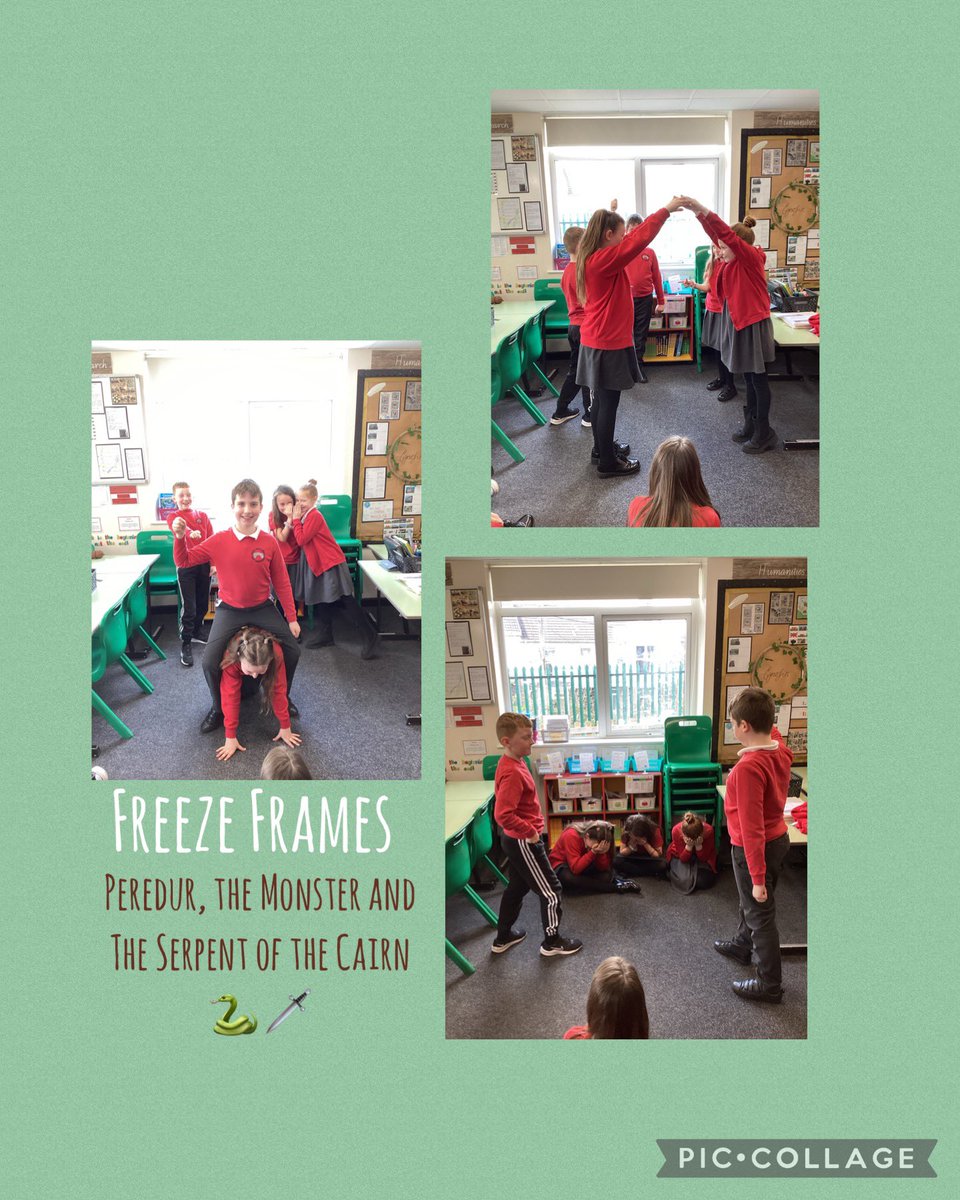 Today we created Freeze Frames based on main events from our current study of a Welsh Myth. Excellent use of body language and facial expressions. Da iawn pawb  😃👏🏼