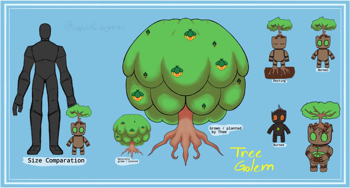 cupcakedogman's tweet photo. Tree Golem
#drawing #refsheet #OC #ocart #fantasy #creature #littlecreature #digitalart #digitaldrawing #art #tree #golem https://t.co/Xx8hDi6qFd