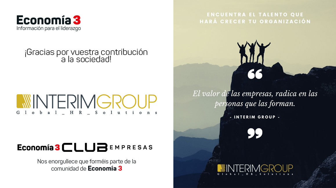 Economia_3's tweet photo. ¡Felicidades a @InterimGroup_HR por formar parte del #ClubdeEmpresas de Economía 3!

Estamos agradecidos de que día tras día se incorporen #empresaslíderes de todos los sectores. 

Conoce las ventajas que supone hacerse socio en el siguiente link 👉🏼  https://t.co/wSUu49MmcG https://t.co/hxqXq4vNJH