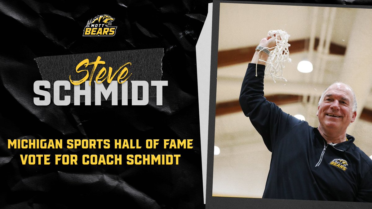 Mott Athletics (@mottccathletics) on Twitter photo BEAR NATION time to mobilize. We need you to get out and vote for Coach Schmidt <a href="/MottBBSSchmidt/">Steve Schmidt</a> is on the Michigan Sports Hall of Fame Ballot. Vote at the link below! You can vote once per valid email.
michigansportshof.org/ballot/ BEAR NATION time to mobilize. We need you to get out and vote for Coach Schmidt <a href="/MottBBSSchmidt/">Steve Schmidt</a> is on the Michigan Sports Hall of Fame Ballot. Vote at the link below! You can vote once per valid email.
michigansportshof.org/ballot/