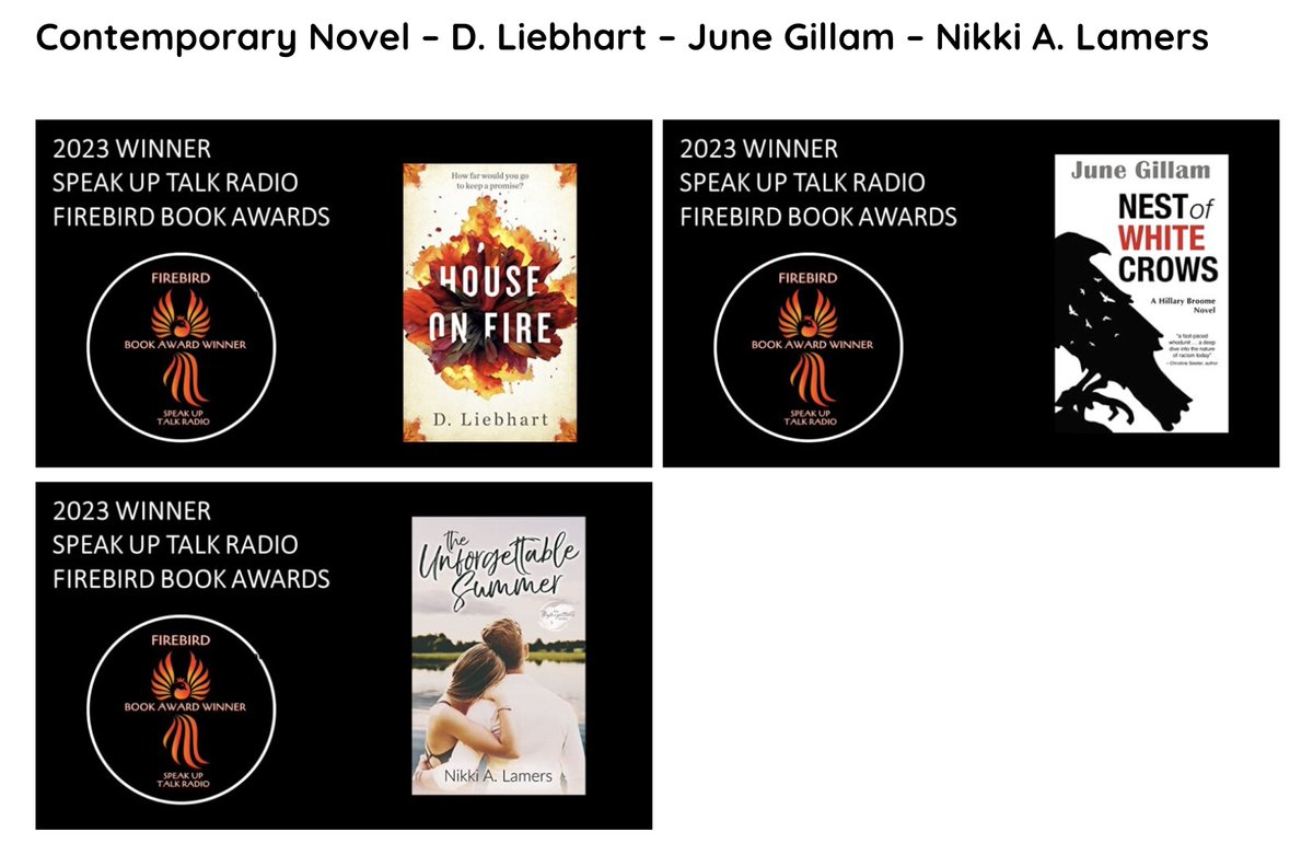 <a href="/speakupradioh/">Pat Rullo</a> Super excited that Nest of White Crows is a Firebird Book Award winner! #CrimeFiction #HillaryBroome #SocialJustice #contemporarynovel