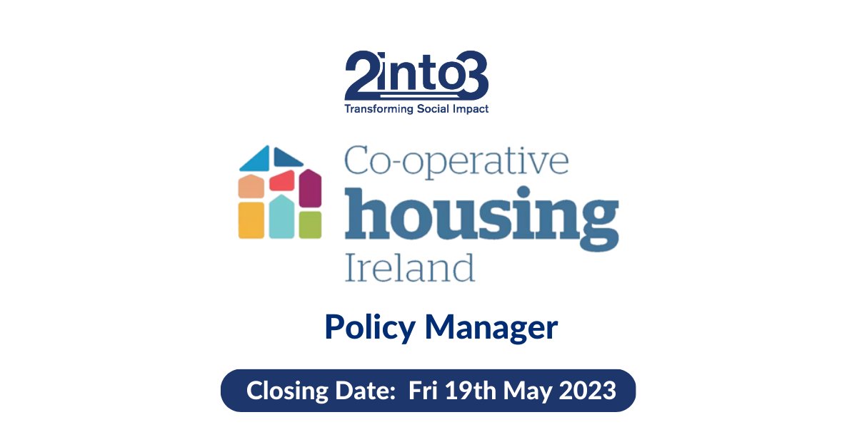 @coophousingie are seeking a Policy Manager to join their policy & communication’s team. The candidate will help strengthen the orgs position and inform the org of key changes in relevant housing policy. Job description: 2into3.com/portfolio-item… #hiring #policy #irishjobs
