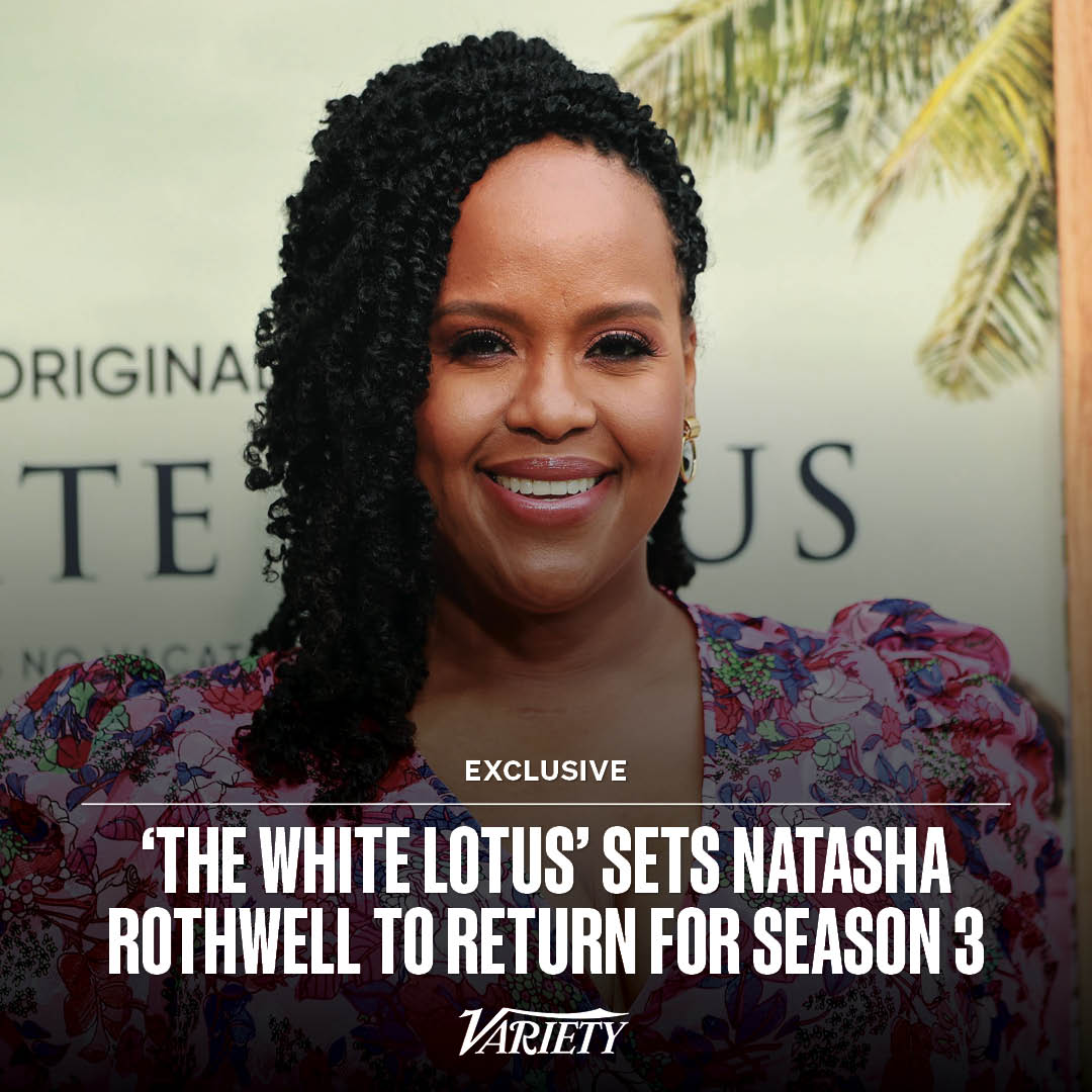 Variety's tweet photo. EXCLUSIVE: Belinda's back! Natasha Rothwell will return to #TheWhiteLotus for Season 3, Variety has learned from multiple sources close to the production.⁠ https://t.co/s1R80hn0ny https://t.co/2C6pmsulxu