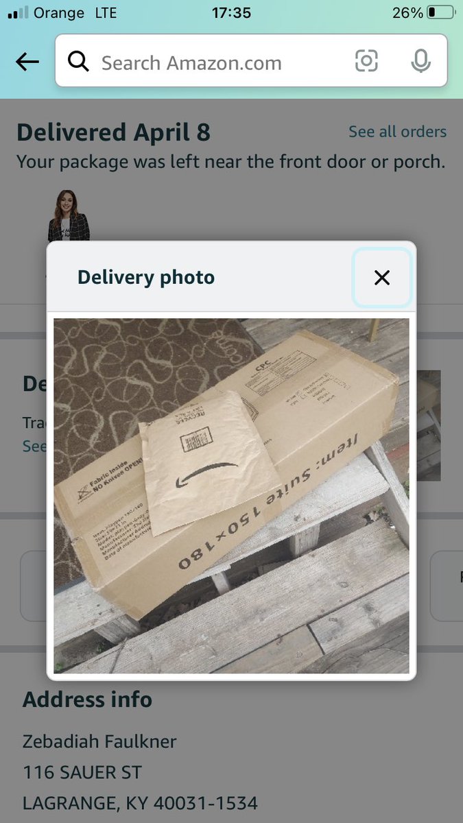 ZebFaulkner's tweet photo. @amazon has delivered my packages to the wrong address 7 times and refuses to do anything about it. The customer service has not been great. I genuinely need advice what to do because no one at @AmazonHelp will help me. Please help. None of these pictures are of my front porch. https://t.co/iu8OYNgVsa