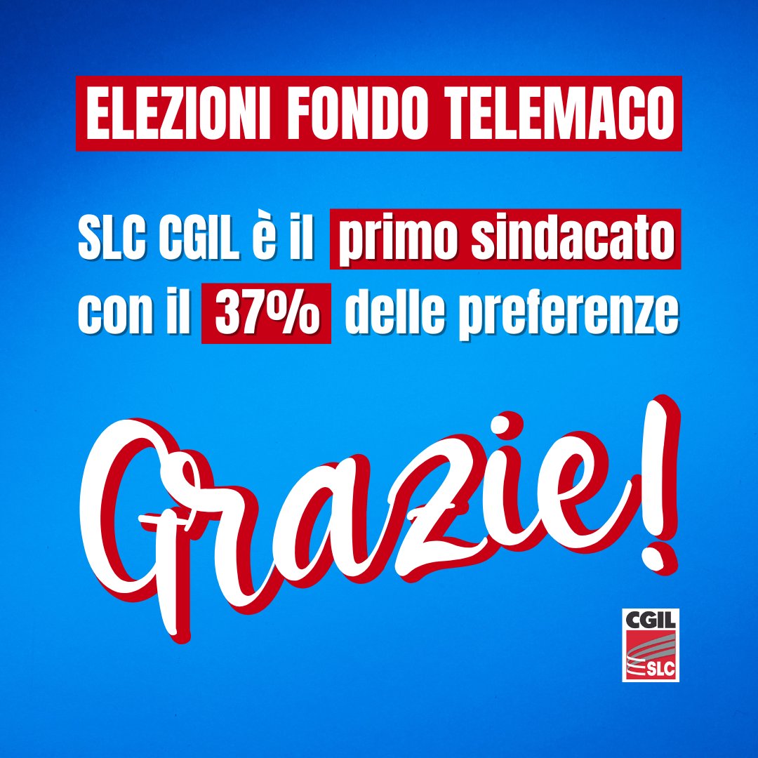 SlcCgil's tweet photo. 🟥 #Telecomunicazioni: SLC CGIL è il primo sindacato nel @FondoTelemaco. Ringraziamo di cuore lavoratrici e lavoratori, delegate e delegati, compagne e compagni di tutte le strutture che hanno reso possibile questo bel risultato https://t.co/xyo4YZZPCx