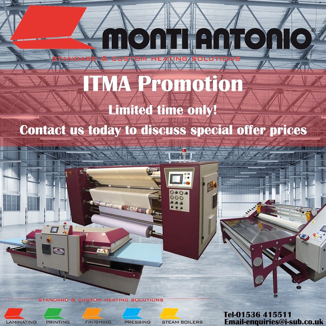 Limited time offer!

To find out more information contact I-Sub today! 
📧 enquiries@i-sub.co.uk
📞 01536415511

#montiantonio #monti #textileprinting #heatpress #heatpressprinting #screenprinting #printing #802 #print #sublimating #sublimation #sublimationprint #colouryourlife