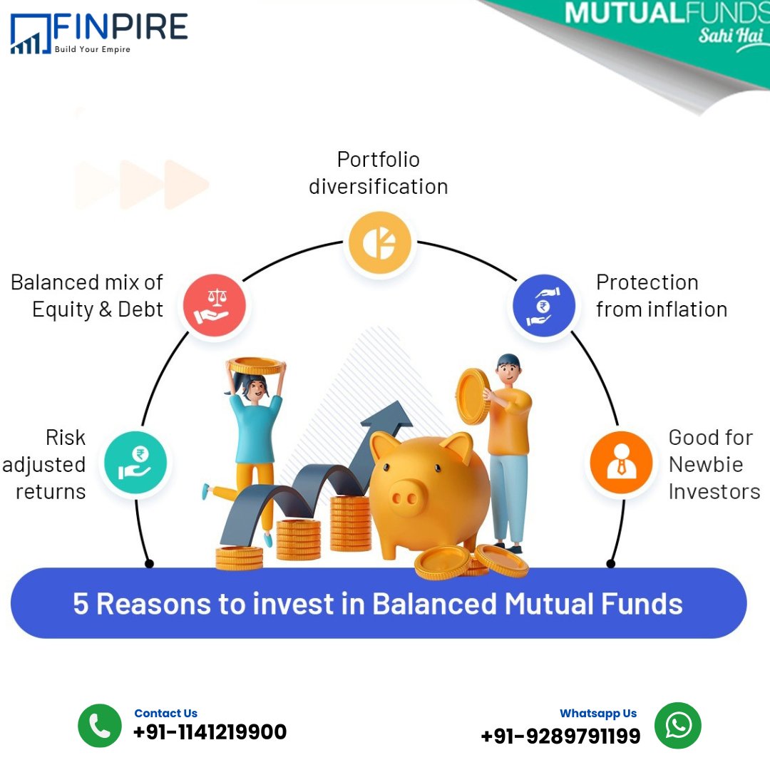 finpire's tweet photo. "Balanced Mutual Funds: The Best of Both Worlds. Here are 5 Reasons Why You Should Invest in Them Today!" 

#investing #balancedmutualfunds #wealthmanagement #financialplanning #investmentstrategies https://t.co/JDwicN93KS