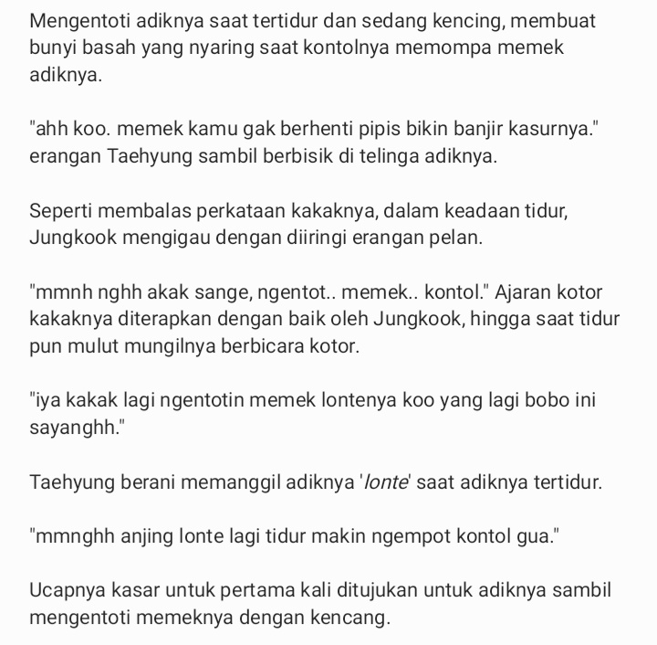 bwuniy's tweet photo. A bit spoiler about 'akak, koo, rumah nenek (1)'

tags / cw : bpkoo, incest, vaginal sex, fingering, kink exploration, public sex, piss kink, somnophilia, local porn words, cute koo, 🔞🔞🔞 https://t.co/XRIM193sj8