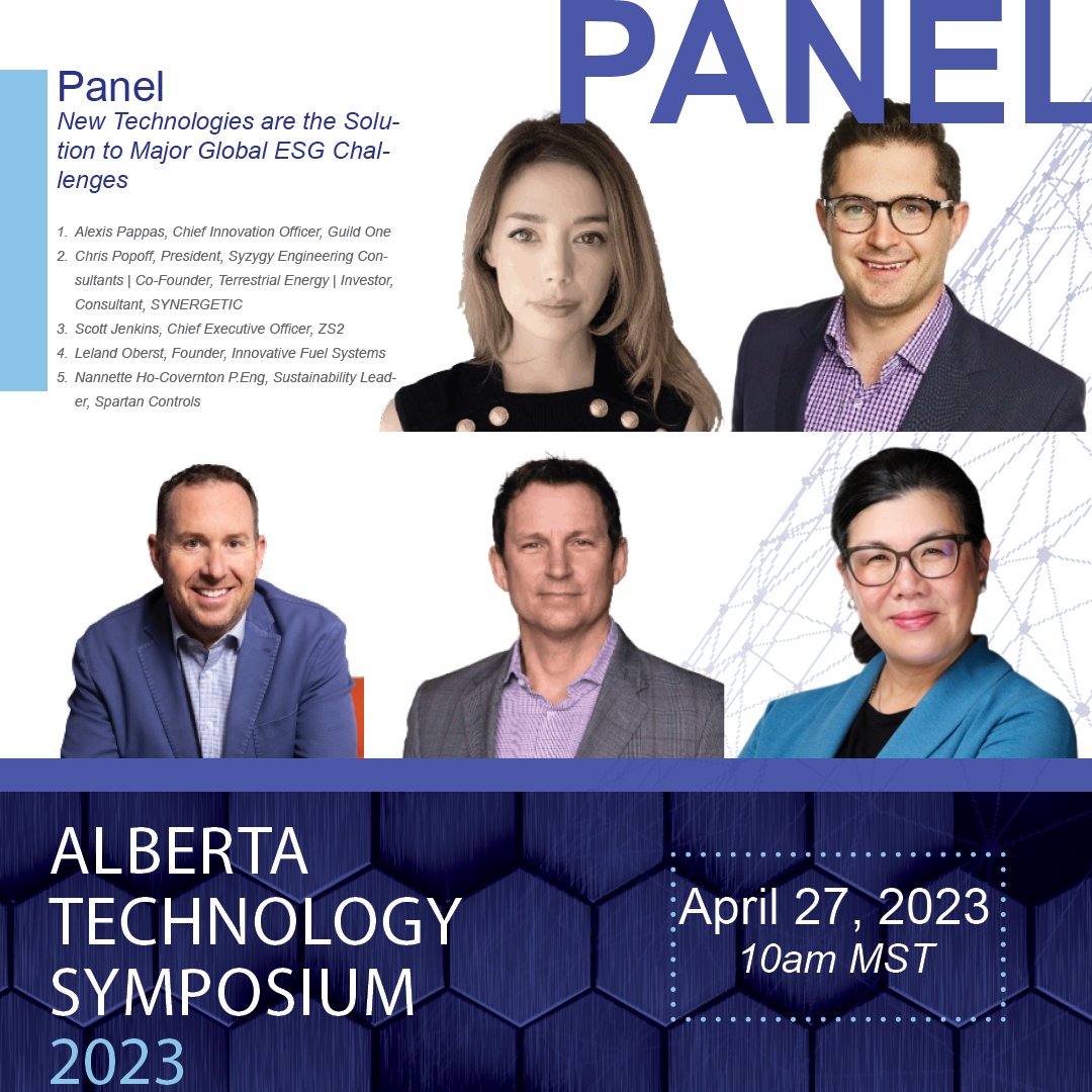 Panel topic - New Technologies are the Solution to Major Global ESG Challenges  <a href="/Guild_One_Inc/">GuildOne</a> <a href="/alexisgpappas/">Alexis Pappas</a> <a href="/CSPopoff/">Chris Popoff</a> @Zs2Technologies <a href="/SpartanControls/">SpartanControls</a> <a href="/IFS_canada/">Innovative Fuel Systems</a> 

Click here for tickets - eventbrite.ca/e/alberta-tech…

Visit our website - canadablockchain.ca/alberta-techno…