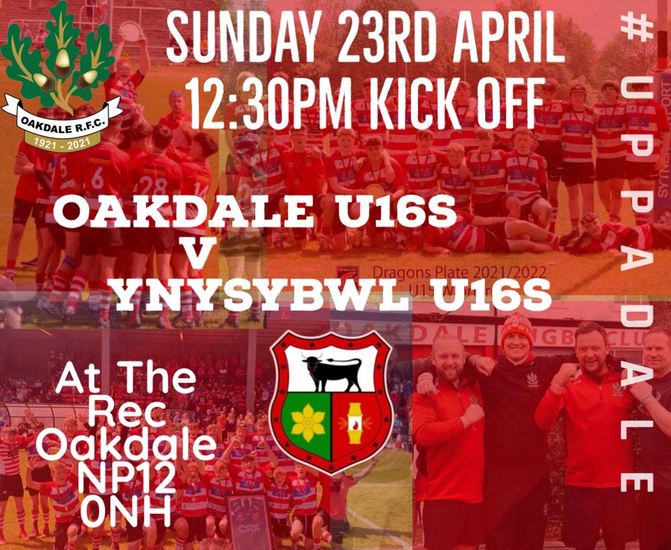 Merthyr have pulled out the fixture so we will now be playing Ynysybwl.
@ynysybwlrugbyclub 

This Sunday Will be our under 16’s last game of Junior Rugby, before Youth next season. Come Support the boys on the Rec Kick off 12:30 Sunday. #uppadale 🔴⚪️