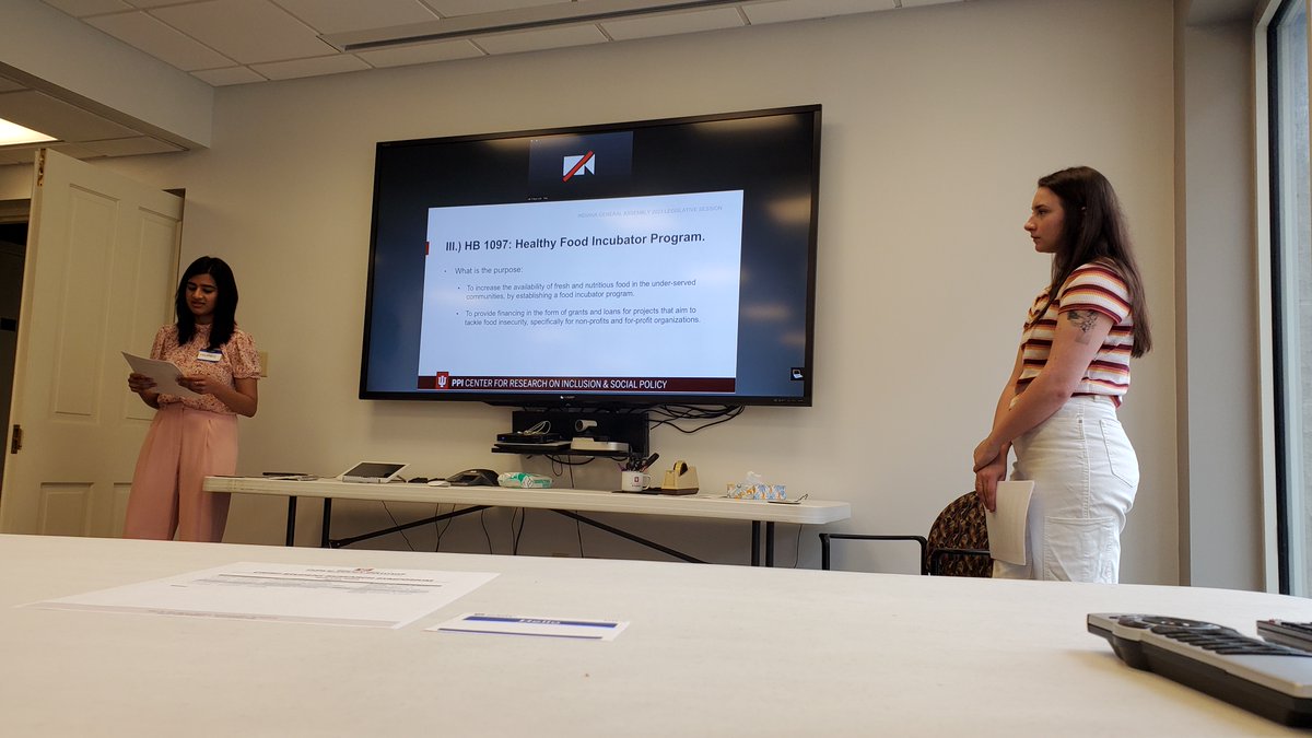 We were thrilled to host our inaugural CRISP Student Research Symposium last week! Our student researchers gave presentations to <a href="/IUPublicPolicy/">IU Public Policy Institute</a>, @ONeill_Indy, &amp; <a href="/FSSAIndiana/">Indiana FSSA</a> staff on legislation concerning food insecurity, addressing homelessness, &amp; LGBTQ+ youth. #CRISPresearch