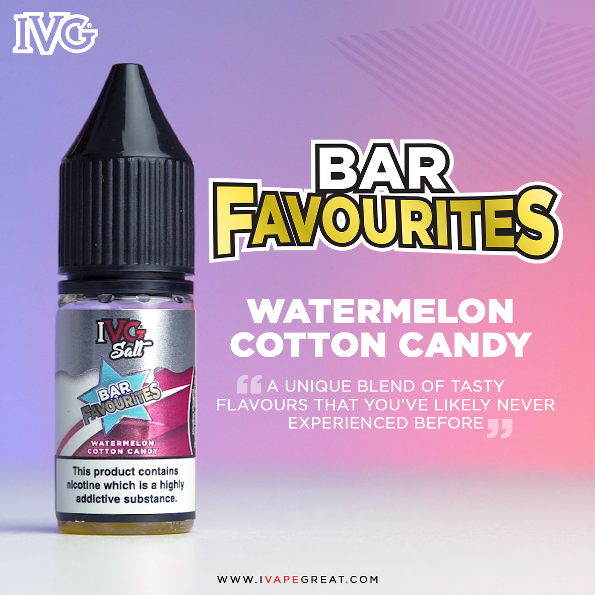ivgeliquids's tweet photo. Incredible flavours are we do at #IVG 💪
Have you experienced Watermelon Cotton Candy from our Bar Favourites?

#ivapegreat #IVGBar #IVGSalt #IVGeliquid #nicsalt #quitsmoking #Vapril https://t.co/zh1k1NJlTo