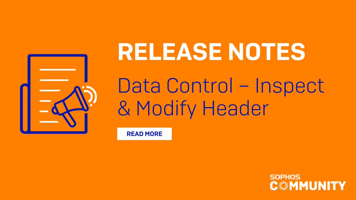 SophosSupport's tweet image. 🔔 Enhanced Data Control in #SophosEmail is now available to support the inspection and modification of email headers.

Read more about it here: soph.so/AmYKWv

#ReleaseNotification