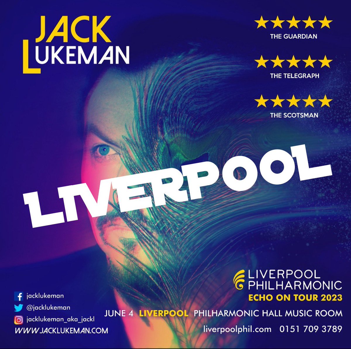 LIVERPOOL <a href="/liverpoolphil/">Royal Liverpool Philharmonic</a> Royal Liverpool Philharmonic JUNE 4th 
Book @ jacklukeman.com #jacklukeman 
#EchoOn Tour #UK