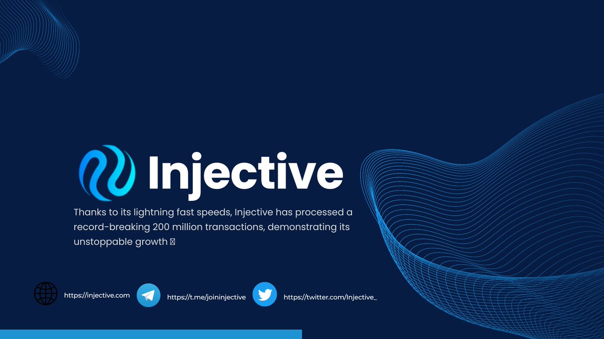 companycirica's tweet photo. 🚀@Injective_ reaches 200 million transactions

🥷It is impossible to stop Injective. Only up and only up.

🔥#Injective_injects_Future https://t.co/YBx2vcmUs1