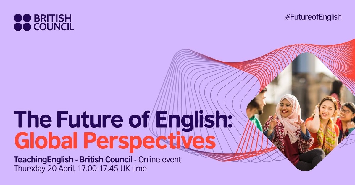 British Council English (@bcouncilenglish) on Twitter photo Can't attend #IATEFL2023? Don't want to miss out on all the fun? Join us live on Facebook on Thursday 20th April at 17:00 (UK time) for our signature event: The Future of English: Global Perspectives.  
👉 Watch here: fb.me/e/XTXnzTm3
#FutureofEnglish Can't attend #IATEFL2023? Don't want to miss out on all the fun? Join us live on Facebook on Thursday 20th April at 17:00 (UK time) for our signature event: The Future of English: Global Perspectives.  
👉 Watch here: fb.me/e/XTXnzTm3
#FutureofEnglish